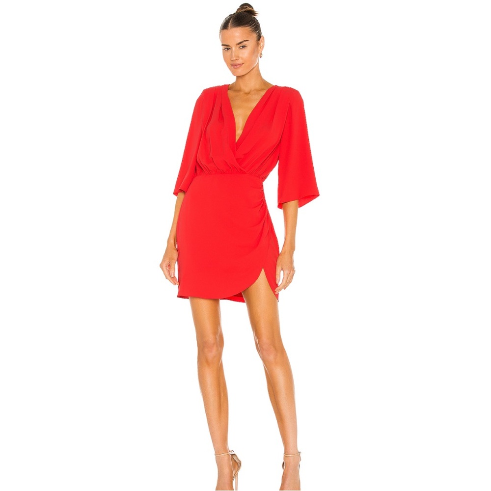 Amanda Uprichard Scarlet V-Neck Mini Dress